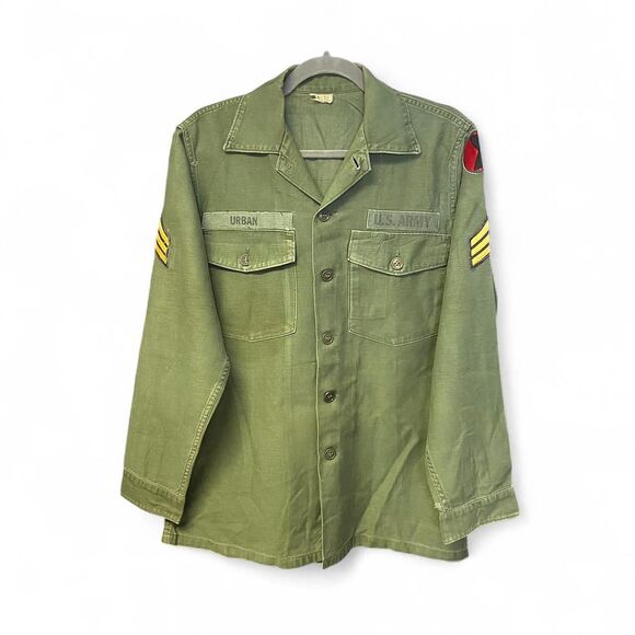 Vintage 60s U.S. Army OG-107 Utility Shirt size L - Picture 1 of 8